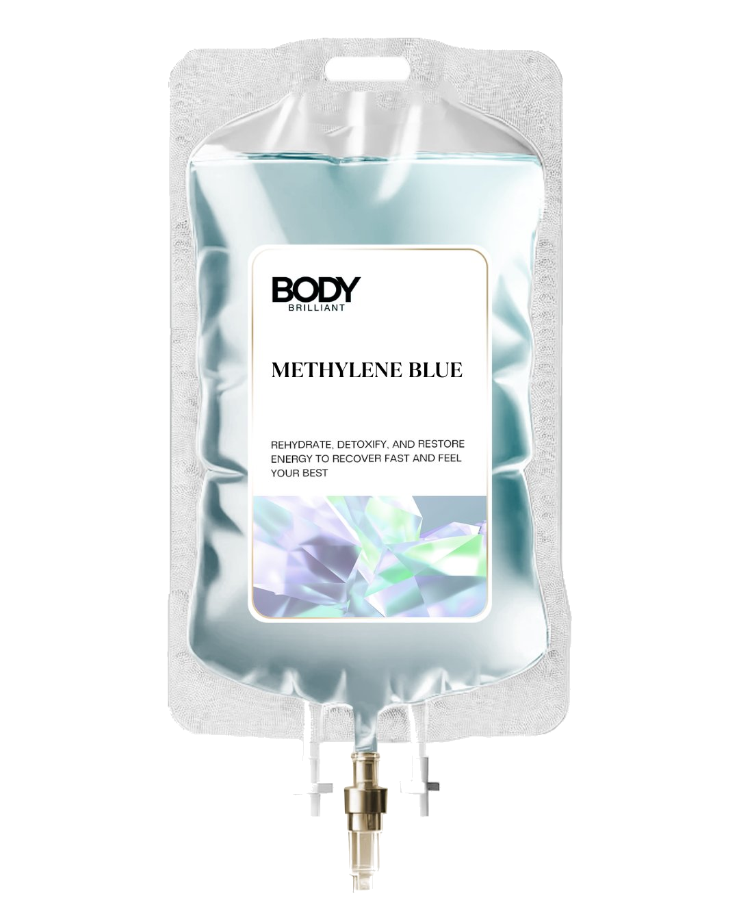 Methylene Blue IV infusion bag, prescription-grade cognitive and cellular energy protocol at Body Brilliant × EF MEDISPA.