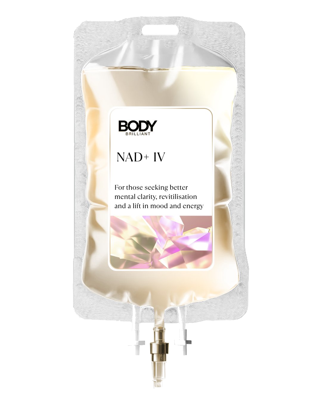 NAD⁺ IV infusion bag. Body Brilliant's flagship longevity protocol, delivered at EF MEDISPA.